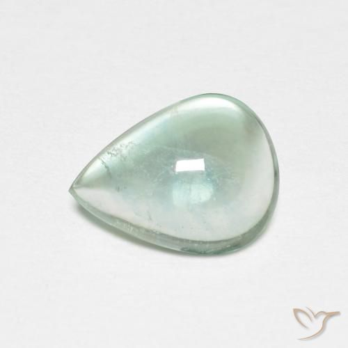 2.06ct Натуральный Светло-сине-зеленый Флюорит, Форма груши, Прозрачный