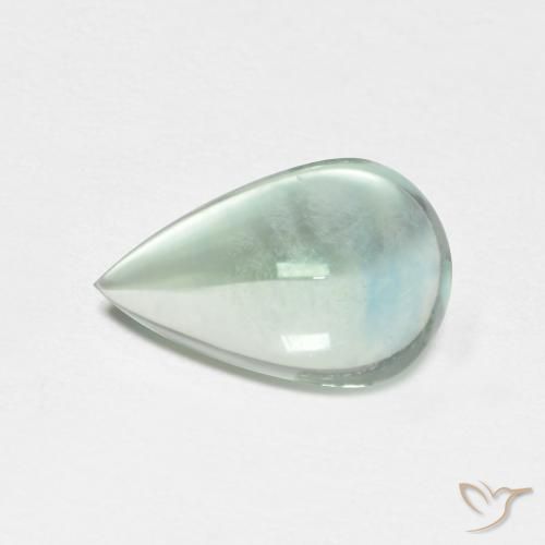 1.95ct Натуральный Светло-сине-зеленый Флюорит, Форма груши, Прозрачный