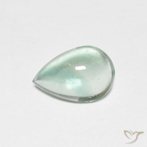 1.85ct Натуральный Светло-сине-зеленый Флюорит, Форма груши, Прозрачный