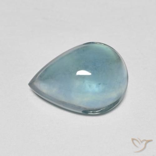 2.87ct Натуральный Светло-бирюзовый Флюорит, Форма груши, Прозрачный