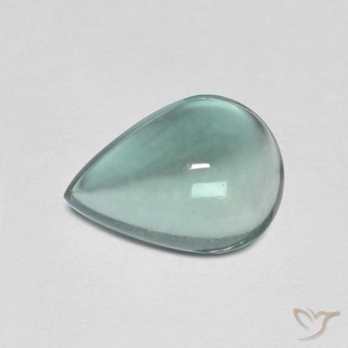 2.34ct Натуральный Очень светло-голубой зеленый Флюорит, Форма груши, Прозрачный