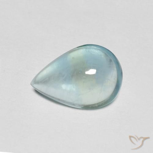 2.10ct Натуральный Светло-сине-зеленый Флюорит, Форма груши, Прозрачный