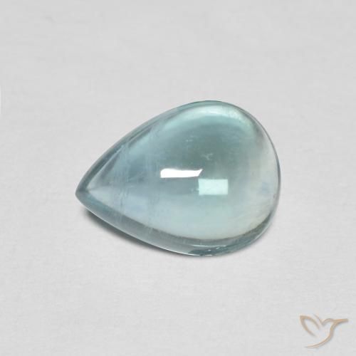 1.95ct Натуральный Светло-сине-зеленый Флюорит, Форма груши, Прозрачный