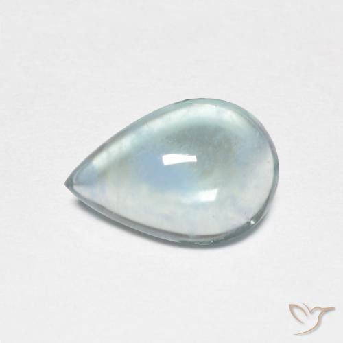 2.08ct Натуральный Светло-сине-зеленый Флюорит, Форма груши, Прозрачный