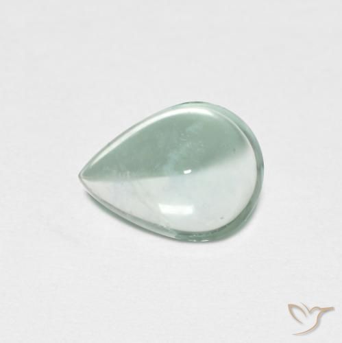 1.73ct Натуральный Светло-сине-зеленый Флюорит, Форма груши, Прозрачный