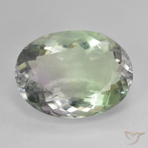 19.24ct Натуральный Многоцветный Флюорит, Овал, Чистота VS