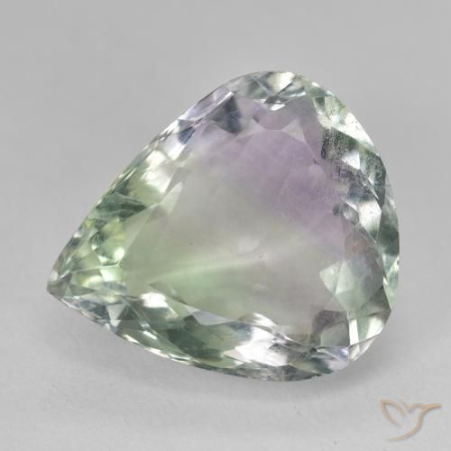 19.43ct Натуральный Многоцветный Флюорит, Форма груши, SI