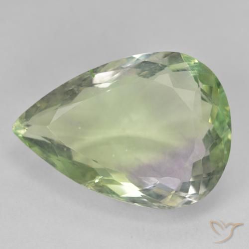 26.09ct Натуральный Многоцветный Флюорит, Форма груши, VS-SI