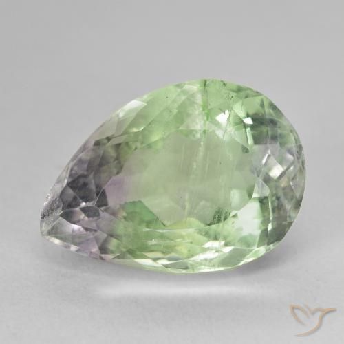 13.84ct Натуральный Многоцветный Флюорит, Форма груши, SI-I1