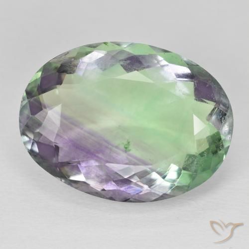 30.11ct Натуральный Многоцветный Флюорит, Овал, SI