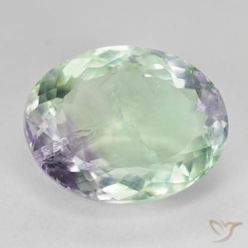 20.30ct Натуральный Многоцветный Флюорит, Овал, SI-I1