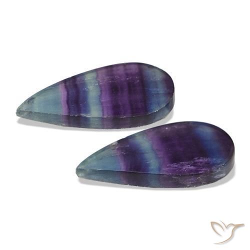 20.74 карата, натуральный Многоцветный Флюорит, Форма груши, Прозрачный