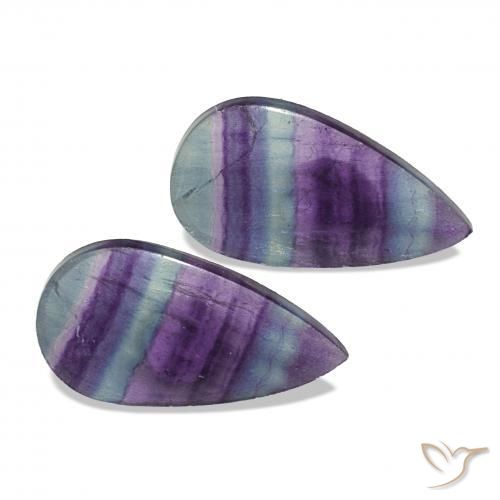 18.91 карата, натуральный Многоцветный Флюорит, Форма груши, Прозрачный