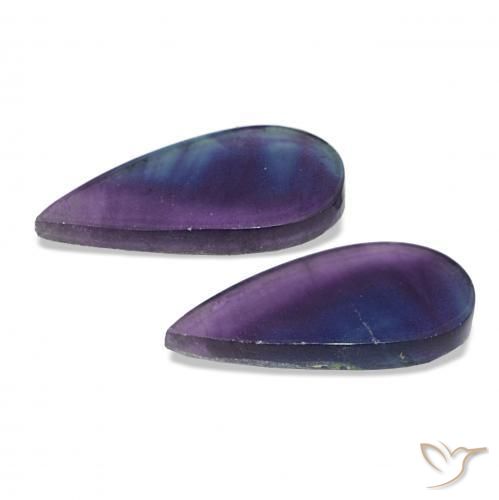 16.89 карата, натуральный Многоцветный Флюорит, Форма груши, Прозрачный