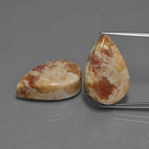 Натуральный многоцветный окаменелый коралл  карата форма груши, непрозрачный