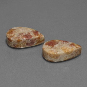 Натуральный многоцветный окаменелый коралл  карата форма груши, непрозрачный