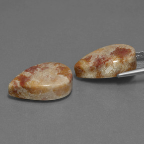 Натуральный многоцветный окаменелый коралл  карата форма груши, непрозрачный