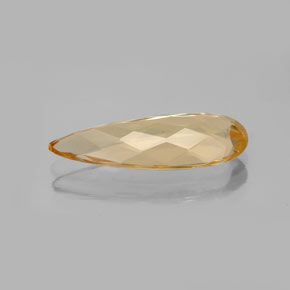 Натуральный жёлтый золотистый берилл 3,82 карата форма груши, чистота VVS