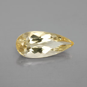 Натуральный жёлтый золотистый берилл 3,42 карата форма груши, VVS-VS