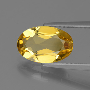 Натуральный золотой золотистый берилл 2,07 карата огранка овал, VVS-VS