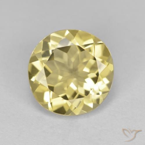2.85ct Натуральный Светло-желтый Золотой берилл, Круглый, Чистота VVS