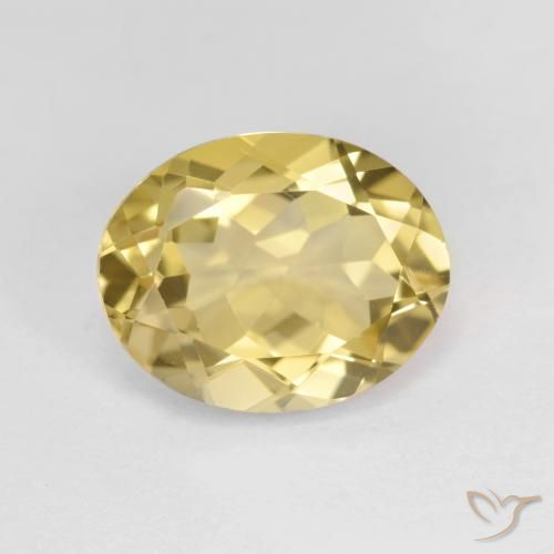 3.49ct Натуральный Светло-желтый Золотой берилл, Овал, VVS-VS