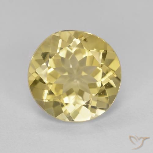 2.55ct Натуральный Средне-светло-желтый Золотой берилл, Круглый, Чистота VVS