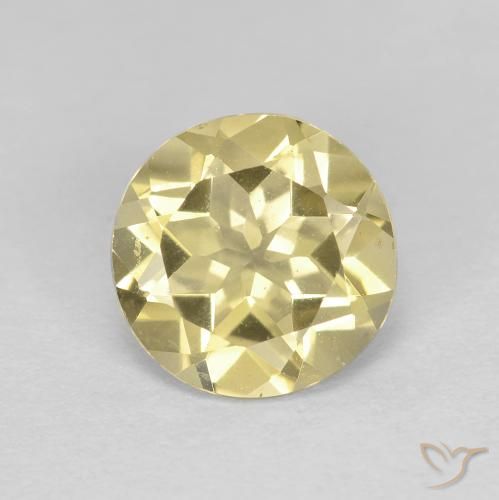 1.56ct Натуральный Светло-желтый Золотой берилл, Круглый, Чистота VS