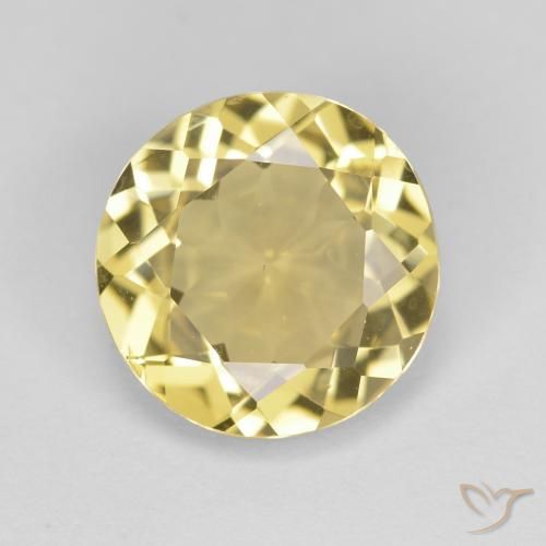 2.09ct Натуральный Светло-золотисто-желтый Золотой берилл, Круглый, Чистота VVS