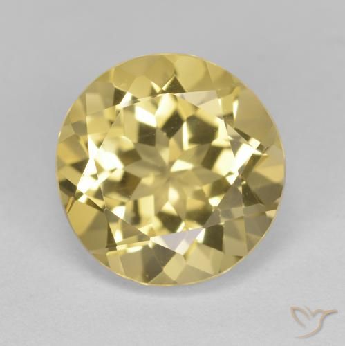 2.66ct Натуральный Светло-желтый Золотой берилл, Круглый, Чистота VVS