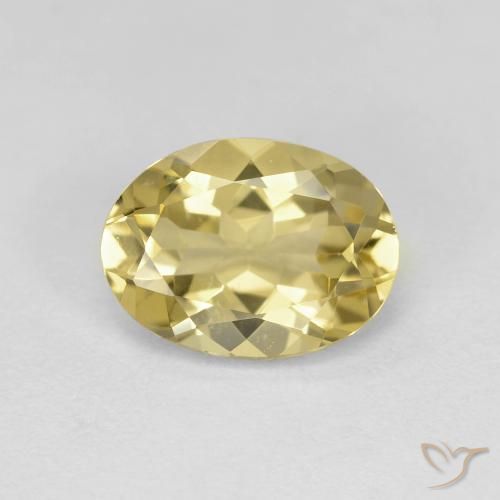 1.61ct Натуральный Светло-золотисто-желтый Золотой берилл, Овал, Чистота VVS