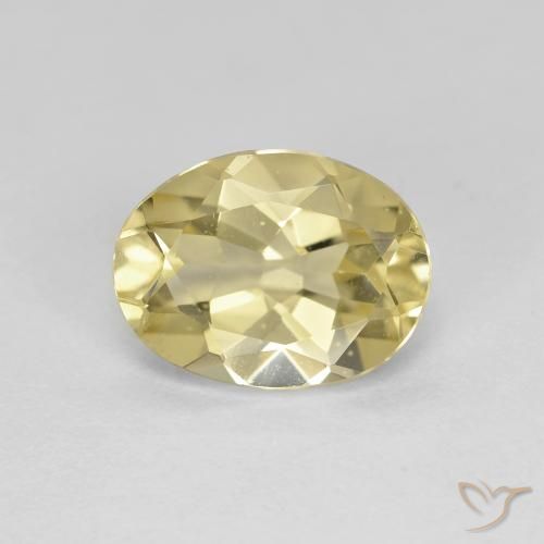 1.60ct Натуральный Светло-землисто-желтый Золотой берилл, Овал, Чистота VVS