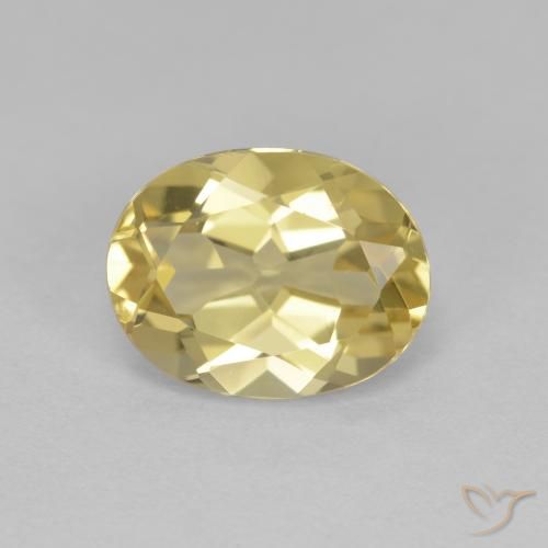 1.92ct Натуральный Светло-желтый Золотой берилл, Овал, VVS-VS