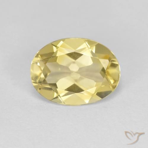 1.52ct Натуральный Средне-светло-желтый Золотой берилл, Овал, Чистота VS