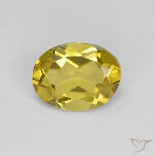 1.14ct Натуральный Средне-светло-желтый Золотой берилл, Овал, VVS-VS