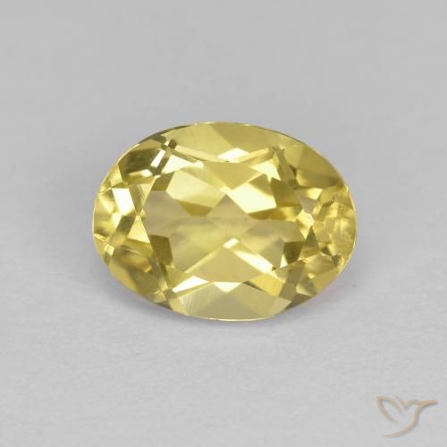 1.37ct Натуральный Горчично-желтый Золотой берилл, Овал, VVS-VS