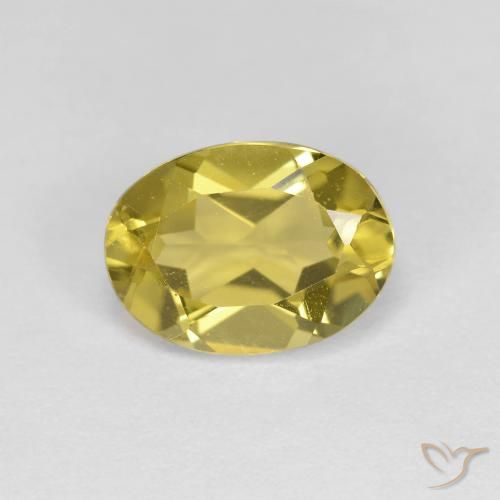 1.33ct Натуральный Светло-желтый Золотой берилл, Овал, Чистота VS