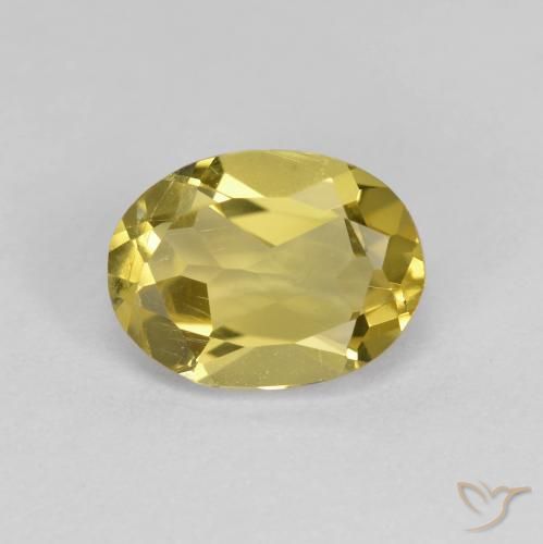 1.25ct Натуральный Средний желтый Золотой берилл, Овал, Чистота VS