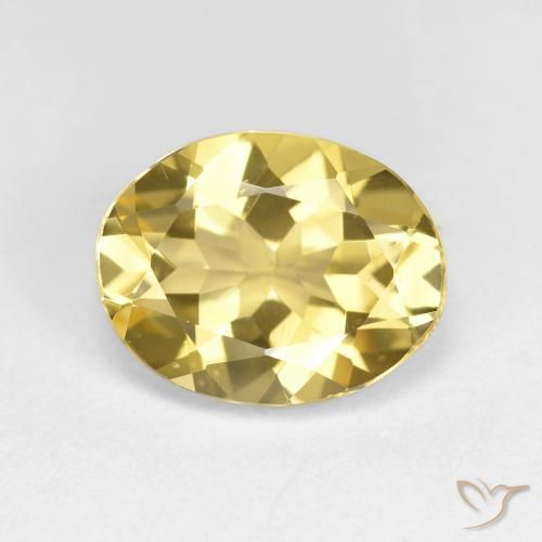 2.50ct Натуральный Светло-желтый Золотой берилл, Овал, VVS-VS