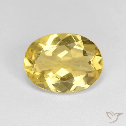 2.00ct Натуральный Светло-желтый Золотой берилл, Овал, VVS-VS