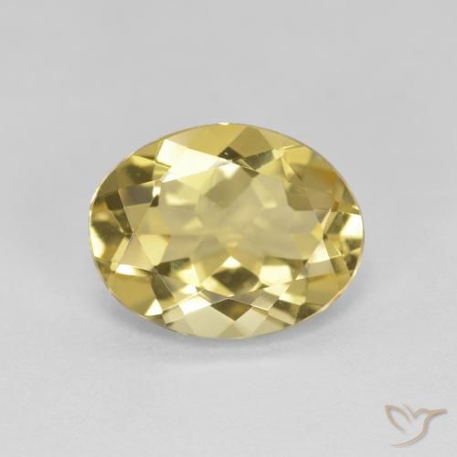 2.31ct Натуральный Светло-желтый Золотой берилл, Овал, Чистота VVS