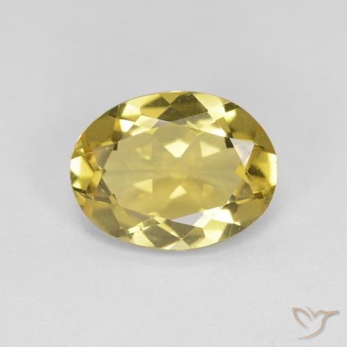 2.08ct Натуральный Средний желтый Золотой берилл, Овал, Чистота VVS