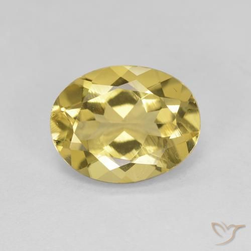 2.39ct Натуральный Светло-желтый Золотой берилл, Овал, Чистота VS