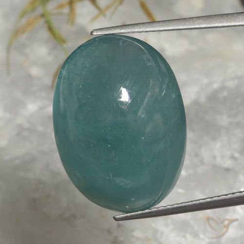 22.47ct Натуральный Зеленовато-синий Грандидьерит, Овал, Полупрозрачный