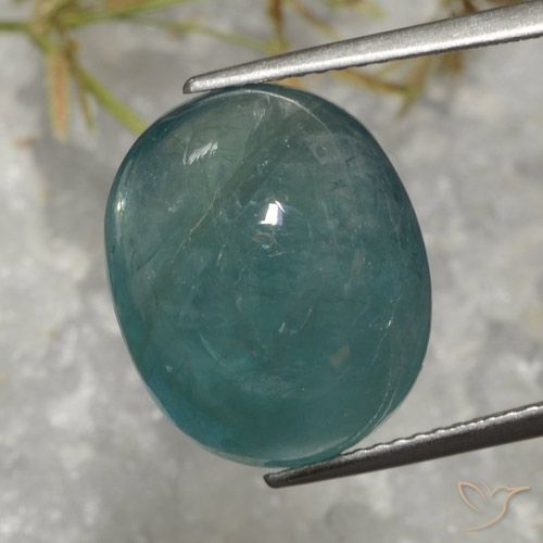 14.09ct Натуральный Средне-темно-зеленый синий Грандидьерит, Овал, Полупрозрачный