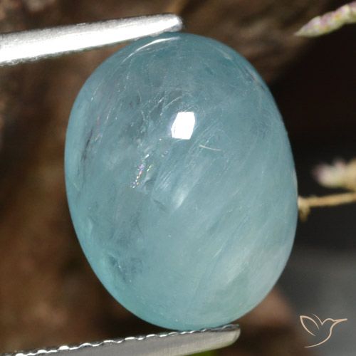 4.58ct Натуральный Светло-сине-зеленый Грандидьерит, Овал, Полупрозрачный