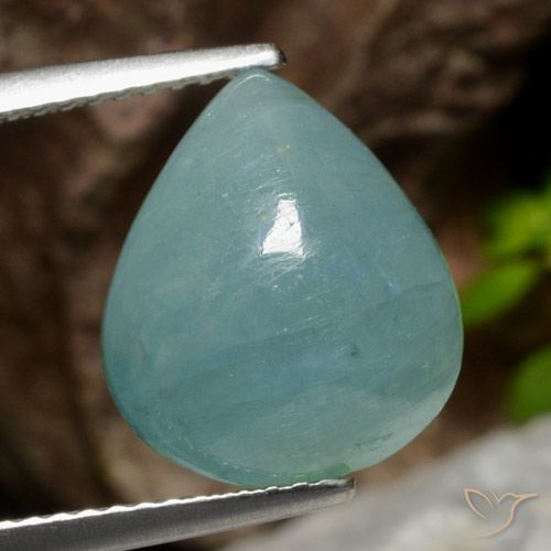 6.55ct Натуральный Электрический синий Грандидьерит, Форма груши, Полупрозрачный