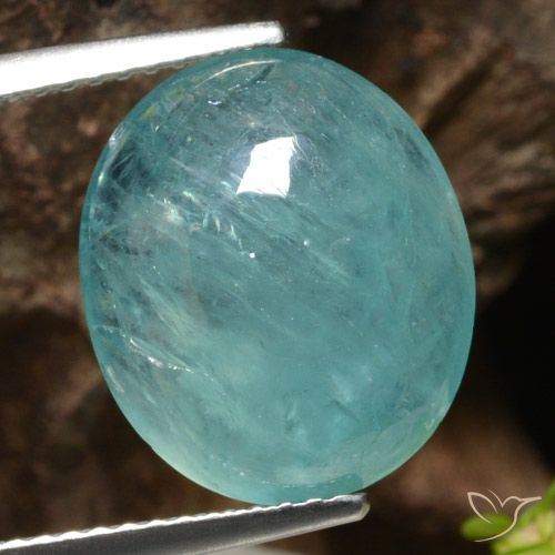 6.41ct Натуральный Средне-темно-синий зеленый Грандидьерит, Овал, Полупрозрачный
