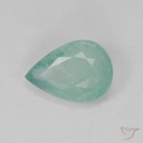 1.45ct Натуральный Светло-сине-зеленый Грандидьерит, Форма груши, VS-SI