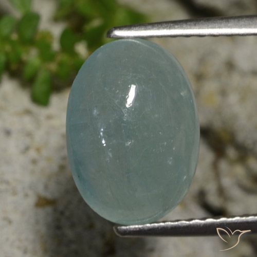3.78ct Натуральный Бледно-голубой зеленый Грандидьерит, Овал, Полупрозрачный